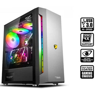 ARMAGGEDDON ATX GAMING PC CASE WITH RGB LIGHT TESSARAXX CORE 11 BLACK