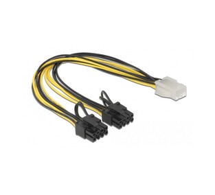 DELOCK PCIe cable 6pin to 2x 8pin 83433, 30cm