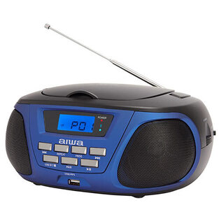 AIWA BLUETOOTH BOOMBOX CD/MP3 BLUE  BBTU-300BL