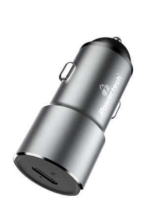 POWERTECH Car Charger PT-924, 1x USB Type-C, PD 20W, 3A, gray