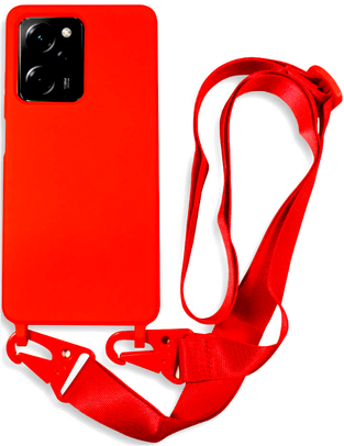 Bodycell Silicone Case with Neck Strap - Xiaomi Redmi Note 12 Pro 5G / Poco X5 Pro - Red