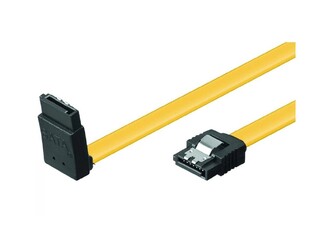 POWERTECH Cable SATA III 7pin to 7pin 90° CAB-W028, Metal Clip 0.5m