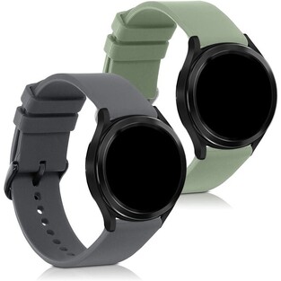 KW Silicone Strap Samsung Galaxy Watch Classic 4 46mm - 2 Pieces - Gray / Pastel Green