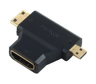 POWERTECH αντάπτορας HDMI σε Mini HDMI & Micro HDMI ADA-H004, μαύρος