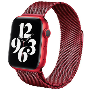 Crong Milano Steel - Premium Metal Strap Apple Watch Ultra/SE/8/7/6/5/4 (49/45/44mm) - Red