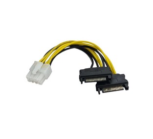 POWERTECH cable EPS 8pin to 2x SATA 15pin CAB-W039, 15cm