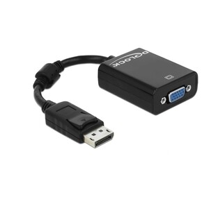 DELOCK adapter DisplayPort 1.2 to VGA 61848, 1920x1200, 12cm, black