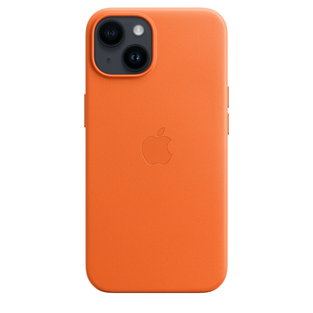 Apple Leather Case iPhone 14 with MagSafe Orange