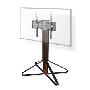 Floor stand for TVs 43" - 65", with black/wooden premium design NEDIS TVSM6050BK