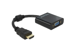 DELOCK HDMI to VGA adapter 65512, 1080p, black