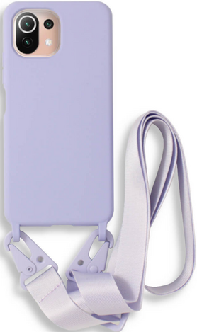 Bodycell Silicone Case with Neck Strap - Xiaomi Mi 11 Lite - Violet