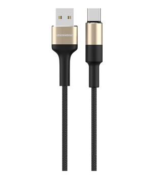 ROCKROSE cable USB to USB Type-C Acacia AC, 2.4A 12W, 1m, gold-black