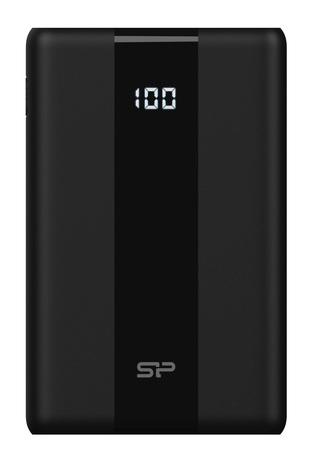 SILICON POWER power bank QP55, 10000mAh, USB & USB-C, 22.5W, LCD, μαύρο