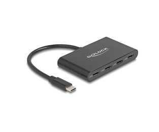 DELOCK USB-C hub 64129, 4x USB-C θύρες, 10 Gbps, 10 watt, γκρι