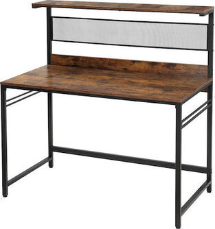 Metal Desk with 1 Shelf 120 x 60 x 125.5 cm Vasagle (LWD030B01)