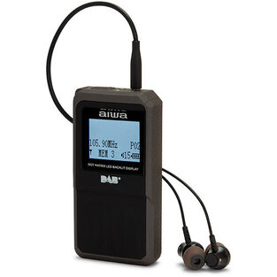 AIWA POCKET DIGITAL RADIO WITH DAB+ AND EARPHONES BLACK   RD-20DAB/BK