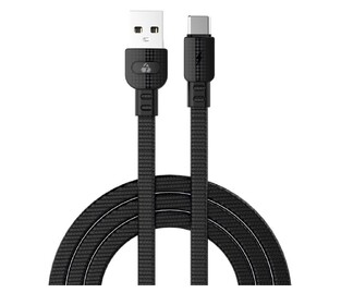 POWERTECH cable USB to USB-C armor PTR-0101, 15W 3A, 1m, black