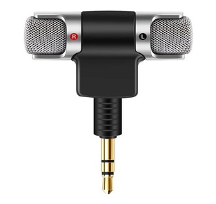 POWERTECH mini microphone CAB-J041, stereo, 3.5mm