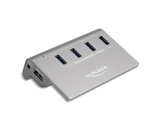 DELOCK USB hub 64181, 4x USB θύρες, 10 Gbps, γκρι