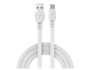 POWERTECH cable USB to USB-C armor PTR-0102, 15W 3A, 1m, white