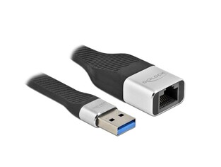 DELOCK καλώδιο USB σε RJ45 86937, 10/100/1000 Mbps, 13cm, μαύρο