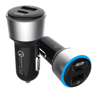 ROCKROSE car charger Ranger PQ, 2x USB, 36W, 3A, black