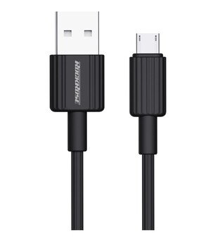 ROCKROSE Micro USB to USB Arrow AC cable, 2.4A, 1m, black