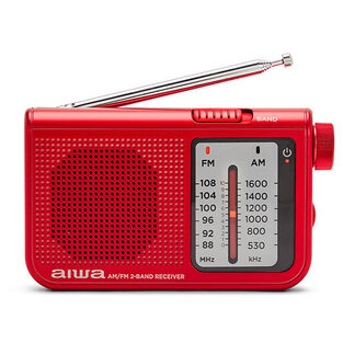 AIWA POCKET AM/FM RADIO WITH DUAL ANALOG TUNER RED  RS-55/RD