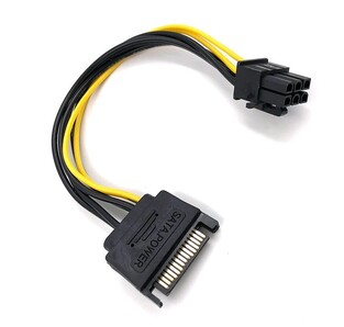 POWERTECH Cable SATA 8 15pin to PCI-E 6pin CAB-W032, 15cm