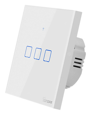 SONOFF smart switch TX-T2EU3C, touch, Wi-Fi, triple, white