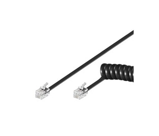 GOOBAY telephone cable 50270, spiral, RJ10 4P4C, CCA, 2m, black