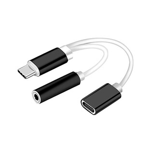 POWERTECH αντάπτορας USB-C σε USB-C & 3.5mm θηλυκό CAB-UC030, λευκός