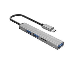 ORICO USB-C hub AH-12F, 3x USB ports, micro SD port, γκρι