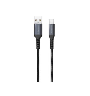 ROCKROSE USB to USB Type-C Powerline AC cable, 3A 15W, 1m, black-blue