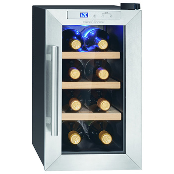 PROFI COOK PC-WK 1233 Wine preserver with a capacity of 8 bottles (23L) in black/silver color, 21.7W.