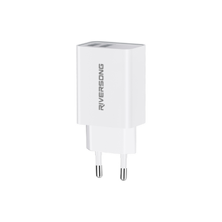 Riversong Travel Adapter SafeKub D2 2.4A Dual USB White