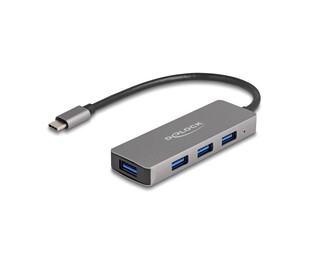 DELOCK USB-C hub 63173, 4x USB 3.2 Gen 1 θύρες, 5Gbps, γκρι