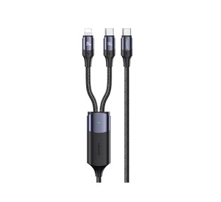 USAMS cable USB-C to USB-C & Lightning US-SJ550, PD 100W, 1.2m, black