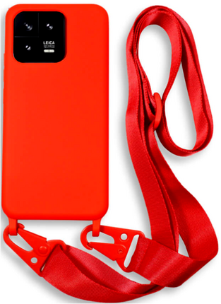 Bodycell Silicone Case with Neck Strap - Xiaomi 13 Pro - Red