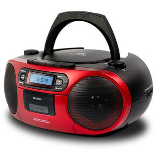 AIWA PORTABLE CD/MP3/USB/TAPE/BT WITH FM PLL RADIO RED  BBTC-550RD