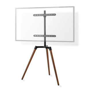 Floor stand for TVs 50" - 65" with Scandinavian design, in black and wooden color NEDIS TVSM7060BK