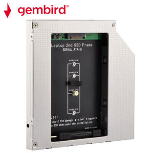 GEMBIRD SLIM 5,25" BAY MOUNTING FRAME FOR NGFF(M.2) SSD MEMMORY CARD 12.7mm HEIGHT