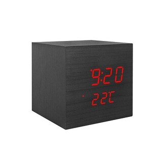 LTC Digital Clock LXLTC07 with Alarm & Thermometer, Desk, Black