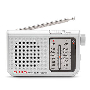 AIWA POCKET AM/FM RADIO WITH DUAL ANALOG TUNER SILVER  RS-55/SL