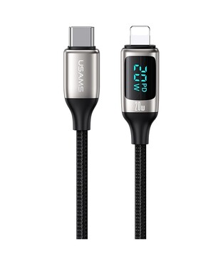 USAMS Lightning to USB-C cable US-SJ545, 20W PD, 1.2m, silver