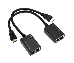 POWERTECH HDMI extender σε 2x UTP cat5e/6 CAB-H078, HD, εώς 30m, μαύρο