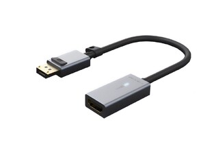 CABLETIME adapter Displayport to HDMI AV589, LED Ring, 0.15m, black