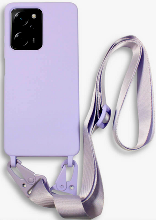 Bodycell Silicone Case with Neck Strap - Xiaomi Redmi Note 12 Pro 5G / Poco X5 Pro - Violet