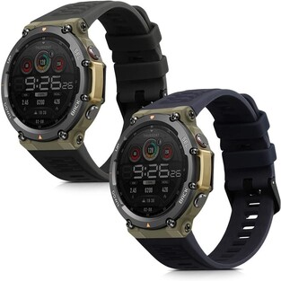 KW Garmin Amazfit T-Rex 2 Silicone Strap - 2 Pieces - Black / Dark Blue