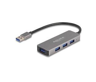 DELOCK USB hub 63171, 4x USB 3.2 Gen 1 θύρες, 5Gbps, γκρι